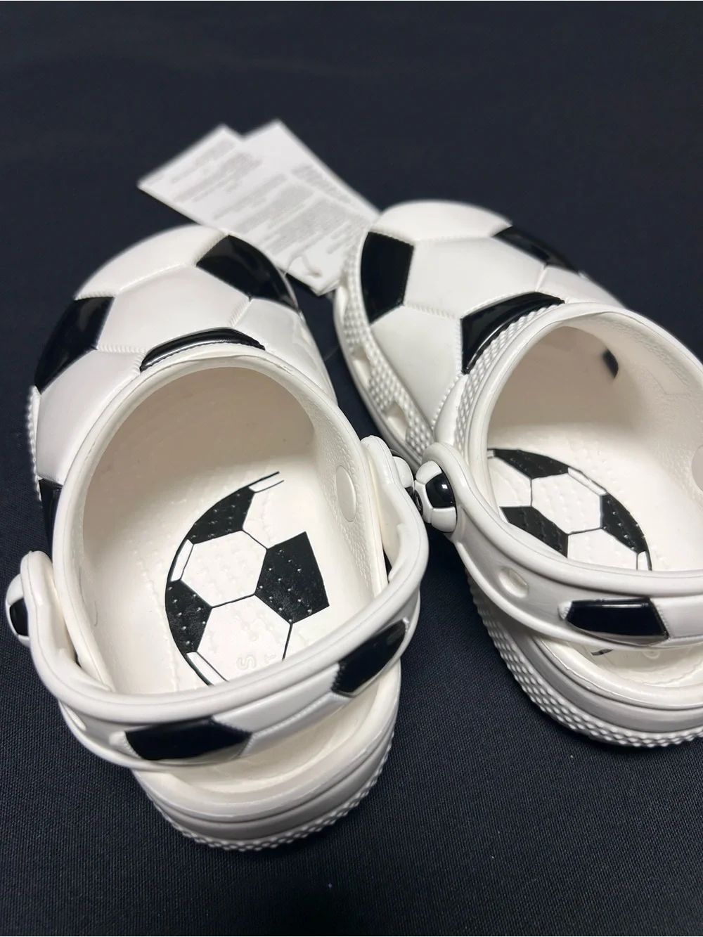 CROCS Classic Soccer Ball Clog Kids Toddler Size C8 White Black